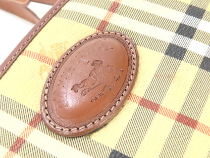 Burberrys PVC Leather Nova Check Shoulder Bag