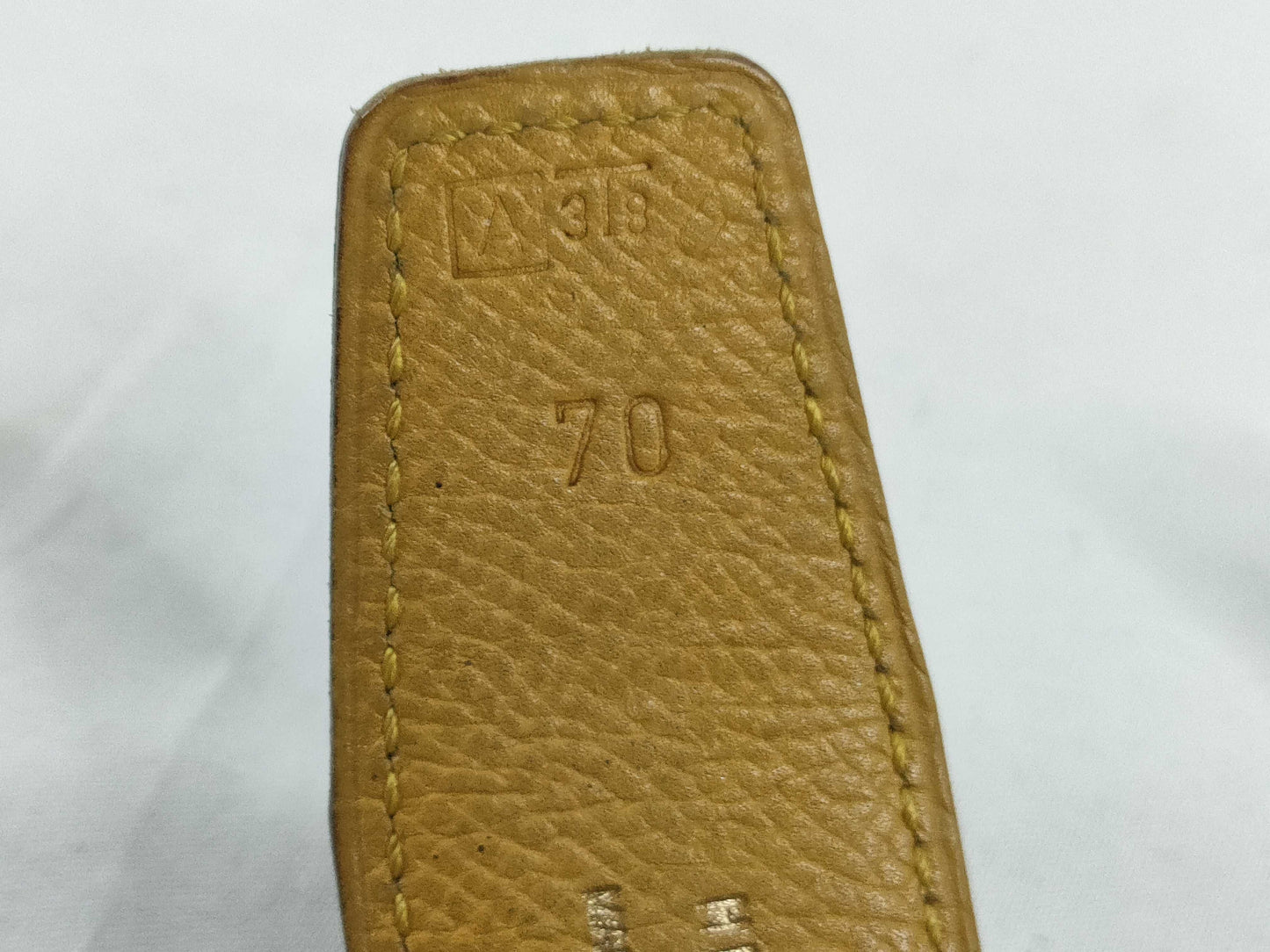 HERMES [Engraved] □A Hermes H Belt Black Jaune Belt