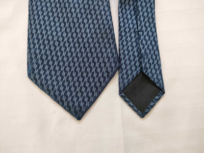 HERMES HERMES Tie H Pattern Stain Blue Other Accessories