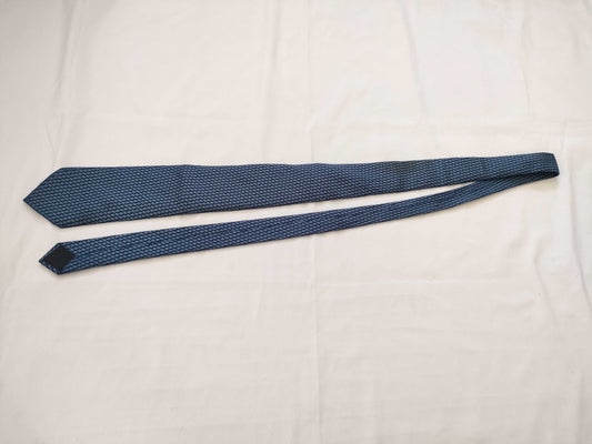 HERMES HERMES Tie H Pattern Stain Blue Other Accessories
