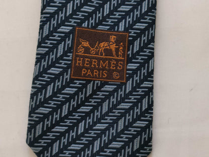 HERMES HERMES tie H pattern stains and fraying Other accessories