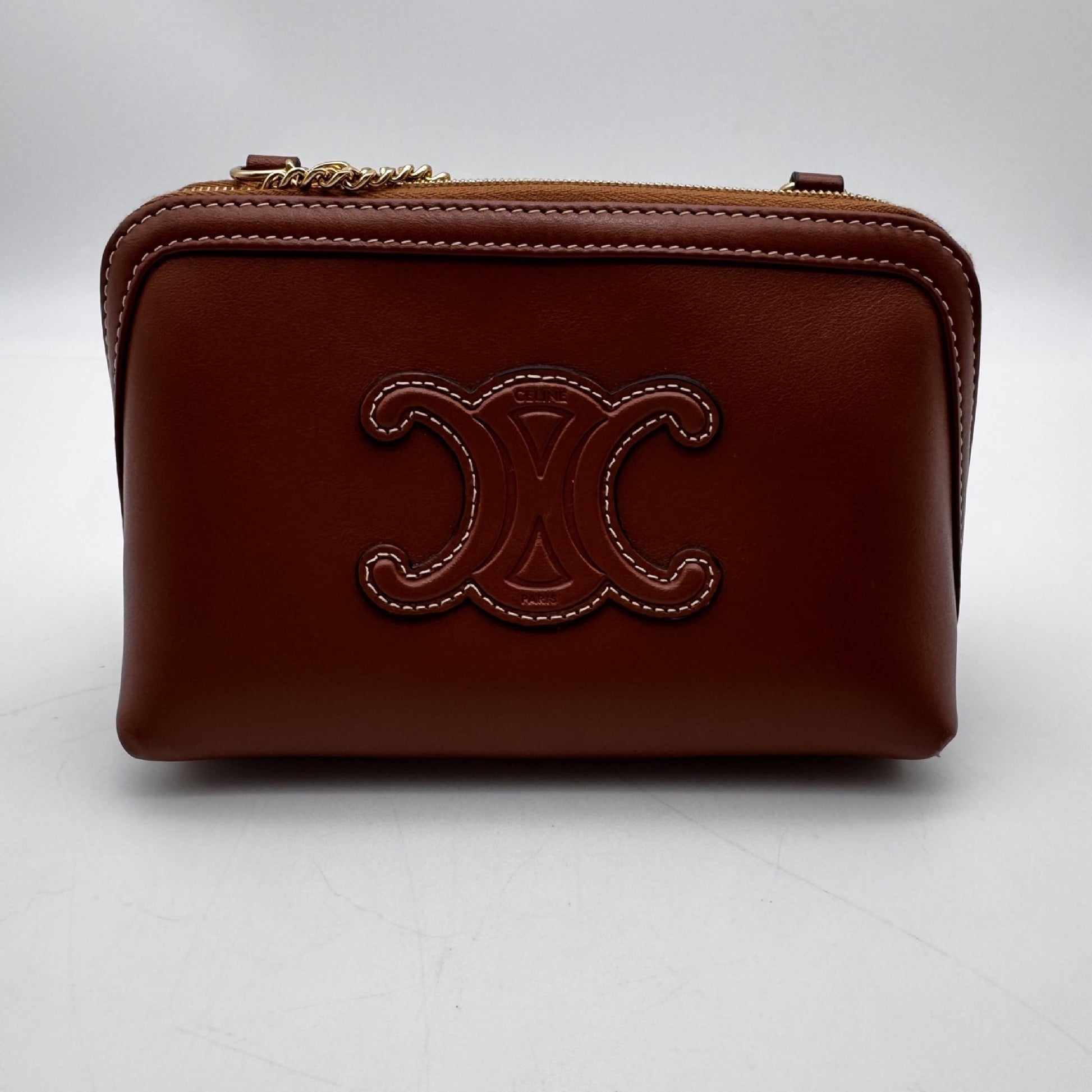 CELINE Clutch Cuir Triomphe Shoulder Bag Model Number: 10E383DR804LU Box, Dust Bag, and Shopper Included