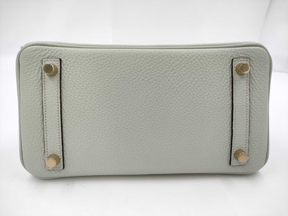 HERMES Birkin 25 Togo Ivory Beige Handbag with Gold Hardware, B Stamp, and Protective Sticker