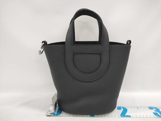 HERMES In the Loop 18 Noir Taurillon Noir Silver Hardware K Stamp Unused Handbag