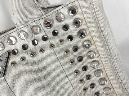 PRADA Prada Canapa Mini Jeweled 2-Way Handbag Shoulder Bag Handbag