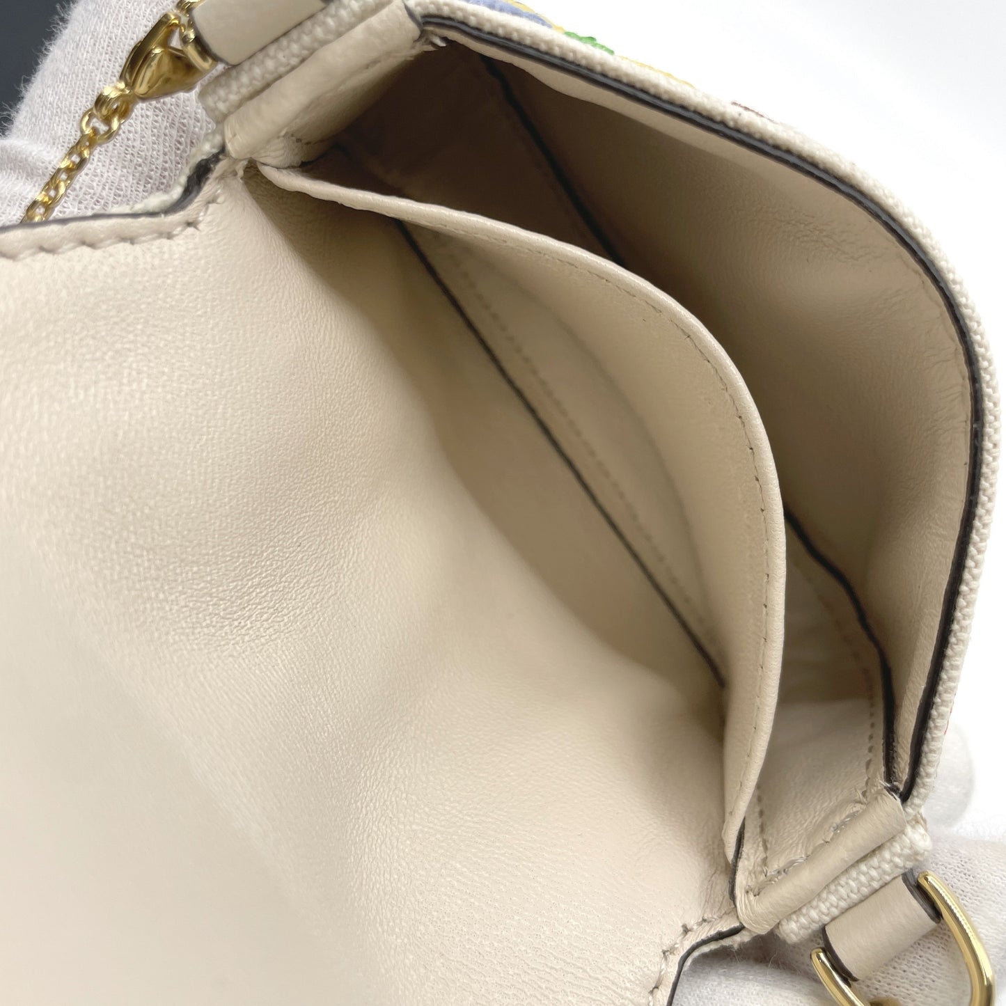 FENDI 7AS045 Zucca Nano Bucket Leather Chain Shoulder Bag