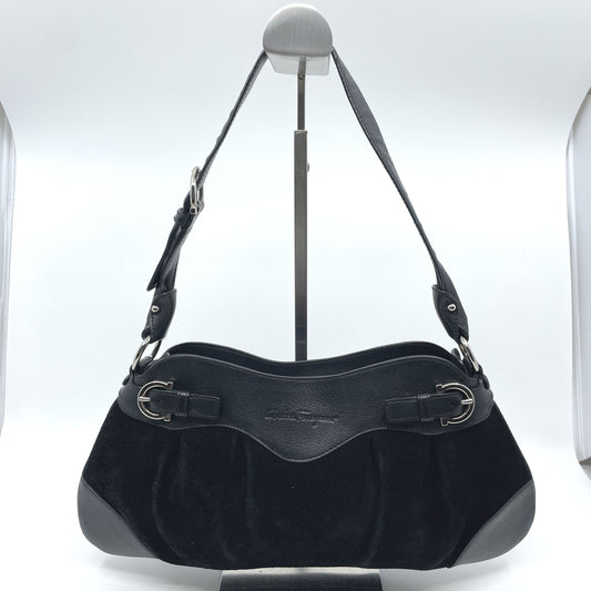 Salvatore Ferragamo Gancini One-Shoulder Bag, Black