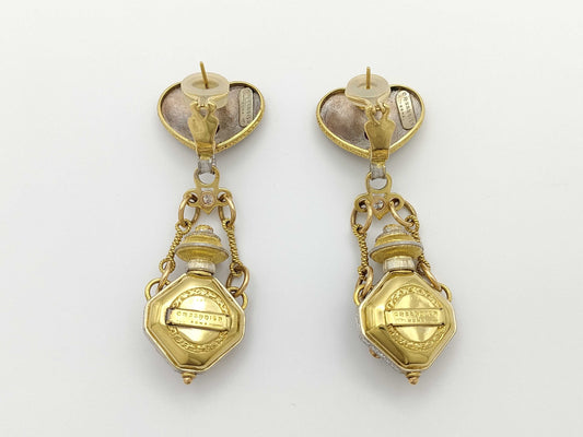 CAZZANIGA Perfume Bottle, Ruby and Diamond, 750, 50.9g, Earrings 