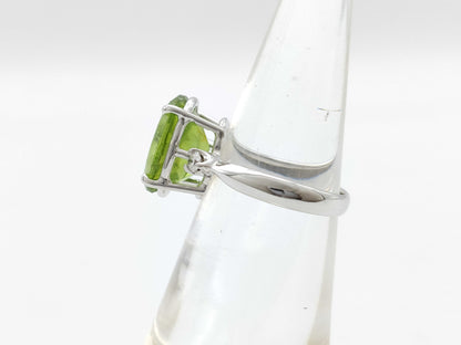 Peridot D0.12ct K18WG 4.9g Ring 