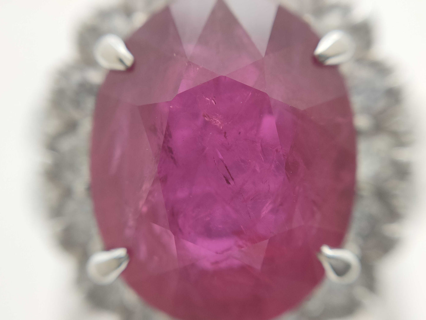 Moderate Ruby 6.602ct D0.90ct Pt900 10.0g Ring 
