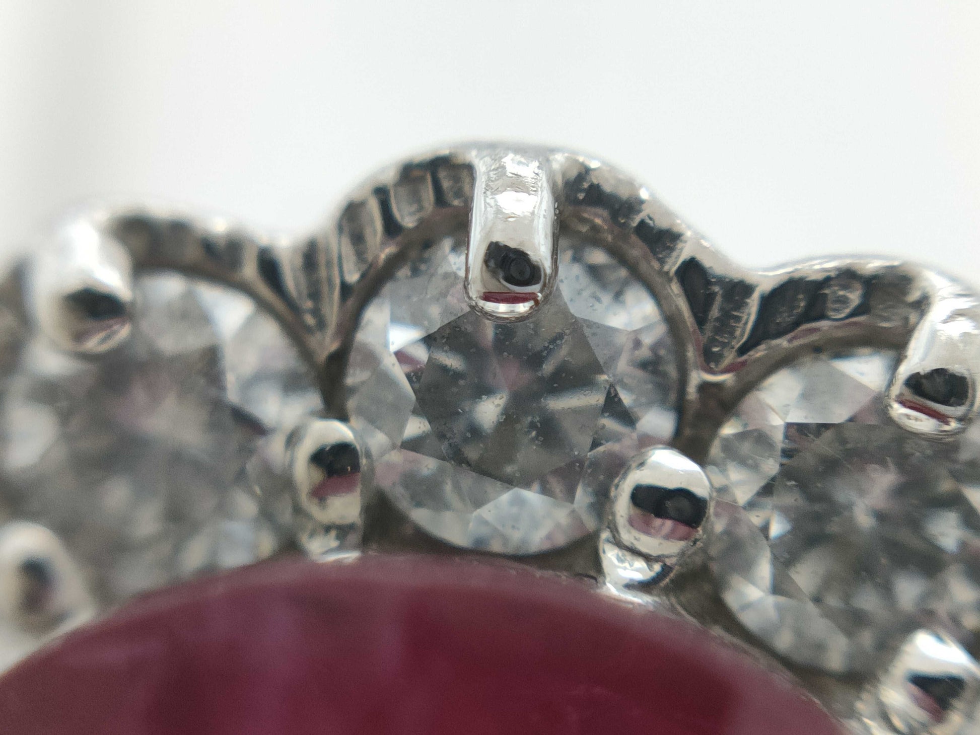Moderate Ruby 6.602ct D0.90ct Pt900 10.0g Ring 