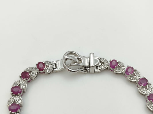 R5.86ct D1.00ct K18WG 16.1g Bracelet/Bangle 
