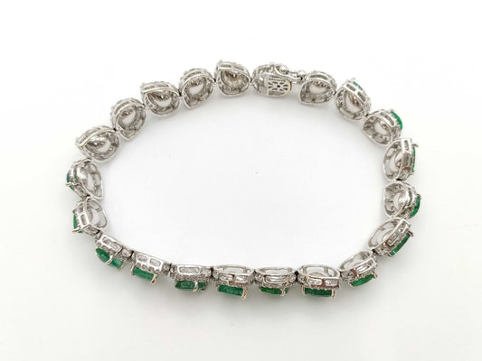 E12.69ct D3.09ct K18WG 20.6g Bracelet/Bangle 