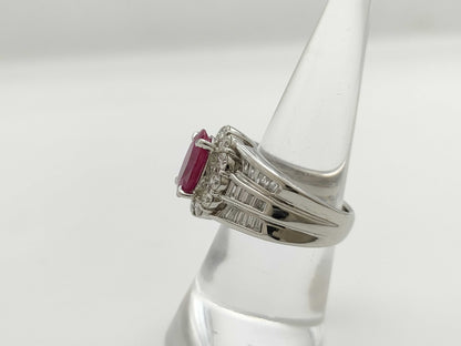 Colored Stone 2.780ct D1.62ct PT900 16.4g Ring 