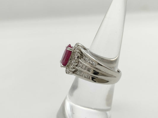 Colored Stone 2.780ct D1.62ct PT900 16.4g Ring 