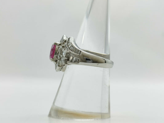 S2.27ct D1.161ct Pt900 11.4g Ring 