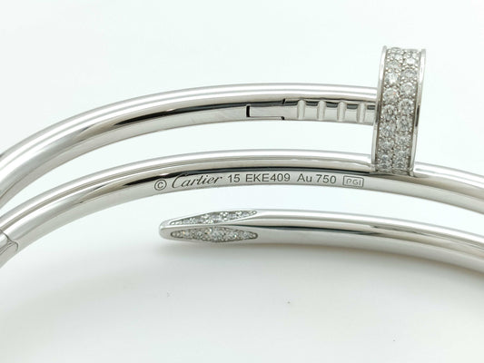 Cartier Juste un Clou #15 Diamond WG Au750 55.2g Bracelet/Bangle 