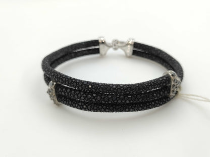 Sting HD SV/Leather Bracelet with Colored Stones 0.65 14.7g Bracelet/Bangle