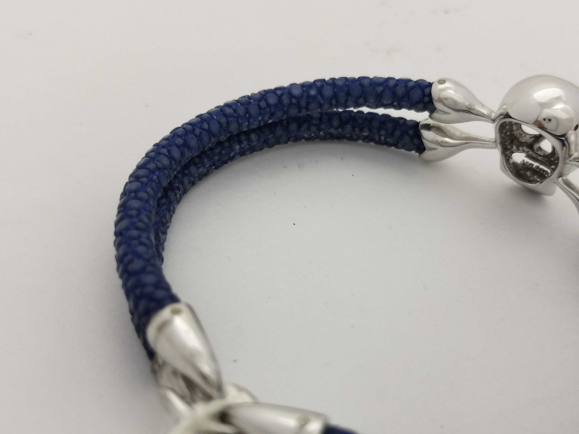 Sting HD SV/Leather Bracelet with Skull Motif, 15.3g, Bracelet/Bangle