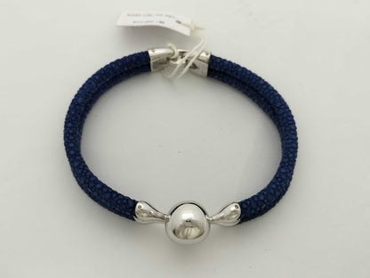 Sting HD SV/Leather Bracelet with Skull Motif, 15.3g, Bracelet/Bangle
