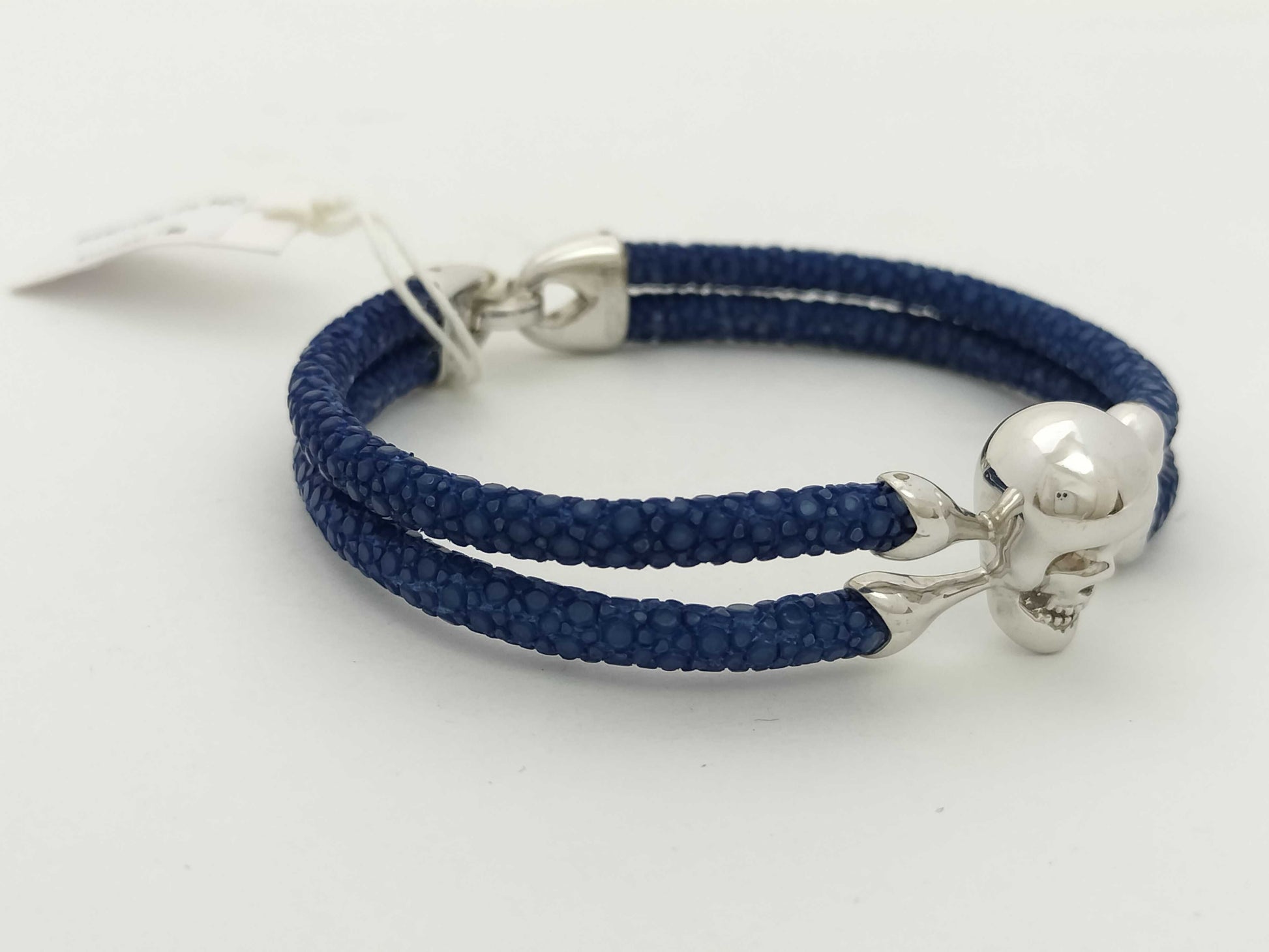 Sting HD SV/Leather Bracelet with Skull Motif, 15.3g, Bracelet/Bangle