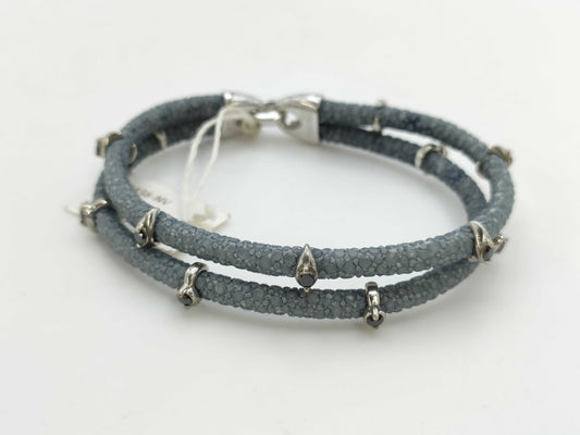 Sting HD SV/Leather Bracelet with Colored Stones 0.7 12.6g Bracelet/Bangle