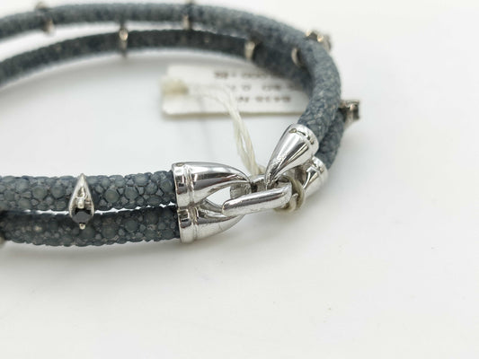 Sting HD SV/Leather Bracelet with Colored Stones 0.7 12.6g Bracelet/Bangle
