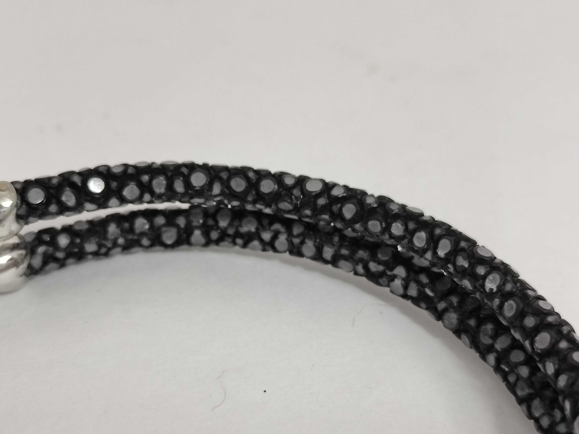 Sting HD SV/Leather Bracelet with Skull Motif, 17.8g