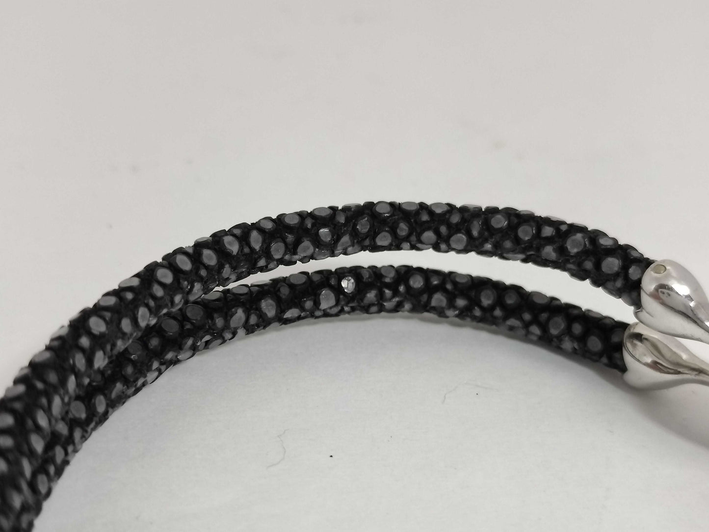 Sting HD SV/Leather Bracelet with Skull Motif, 17.8g