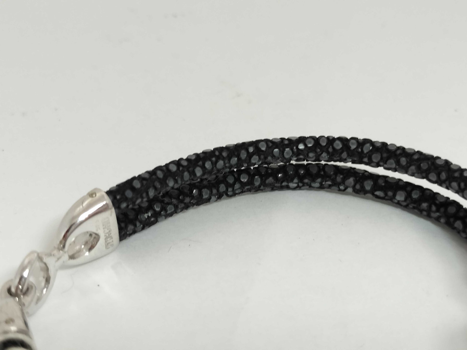 Sting HD SV/Leather Bracelet with Skull Motif, 17.8g