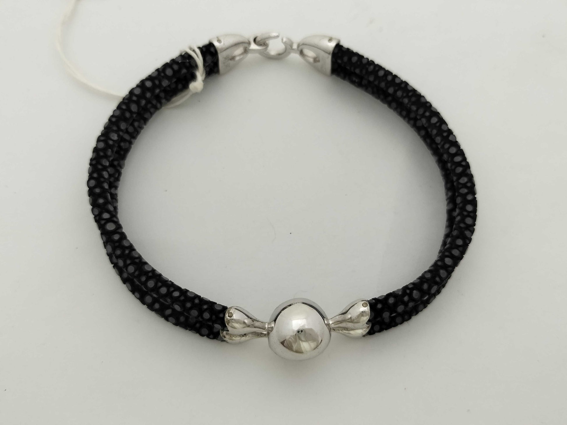 Sting HD SV/Leather Bracelet with Skull Motif, 17.8g