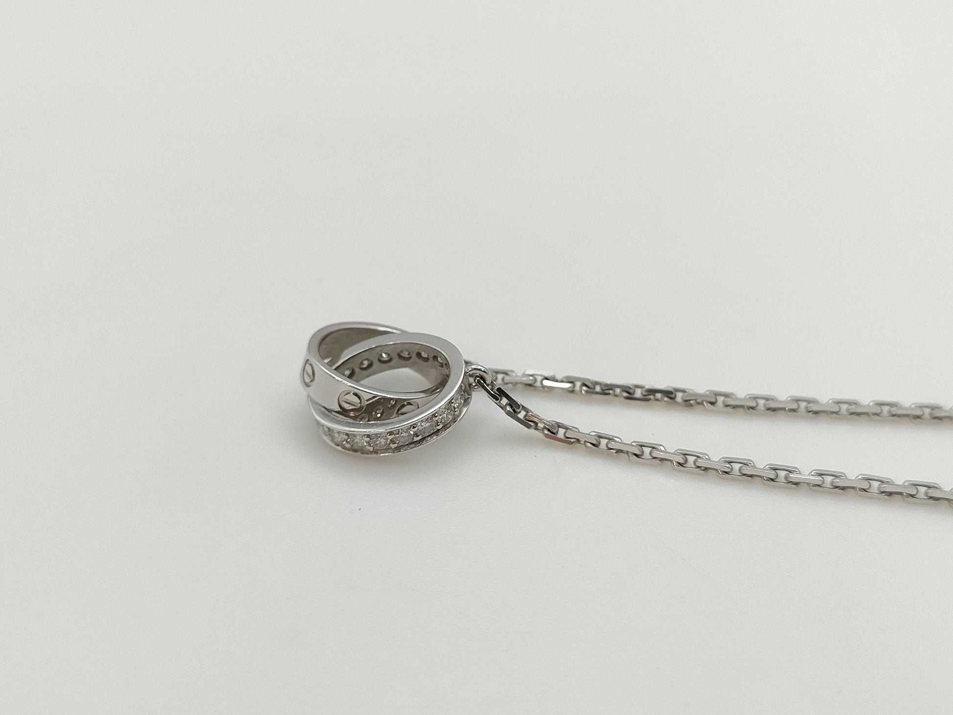 Cartier Baby Love Diamond Necklace in WG 750, 6.9g 