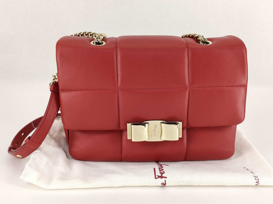Salvatore Ferragamo Vara Vara Ribbon Chain Shoulder Bag