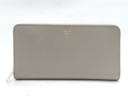 Celine Unused Round Zip Wallet Etoupe Wallet