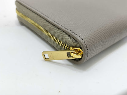 Celine Unused Round Zip Wallet Etoupe Wallet