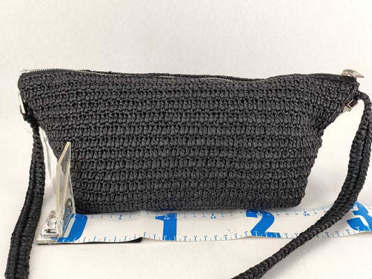 SAINT LAURENT Unused Raffia Shoulder Bag