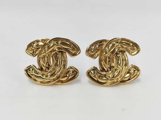 CHANEL Coco Mark Matelasse Earrings