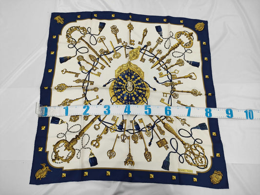HERMES Carré 90 Scarf Navy