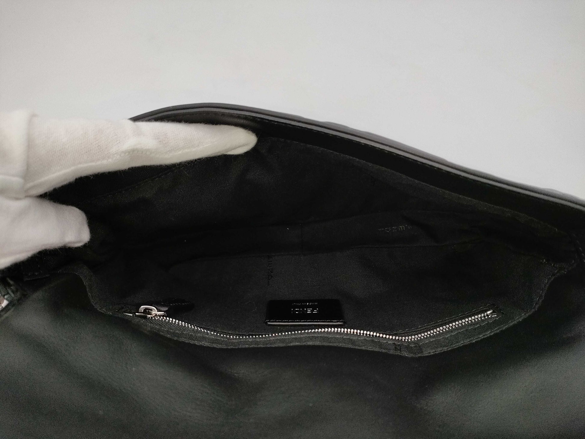 FENDI Zucca Shoulder Bag Leather Shoulder Bag