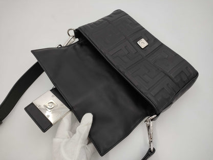 FENDI Zucca Shoulder Bag Leather Shoulder Bag