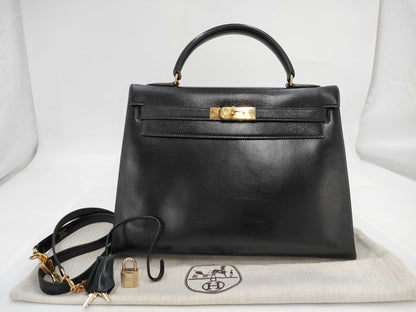 HERMES Kelly 32〇T Black Handbag