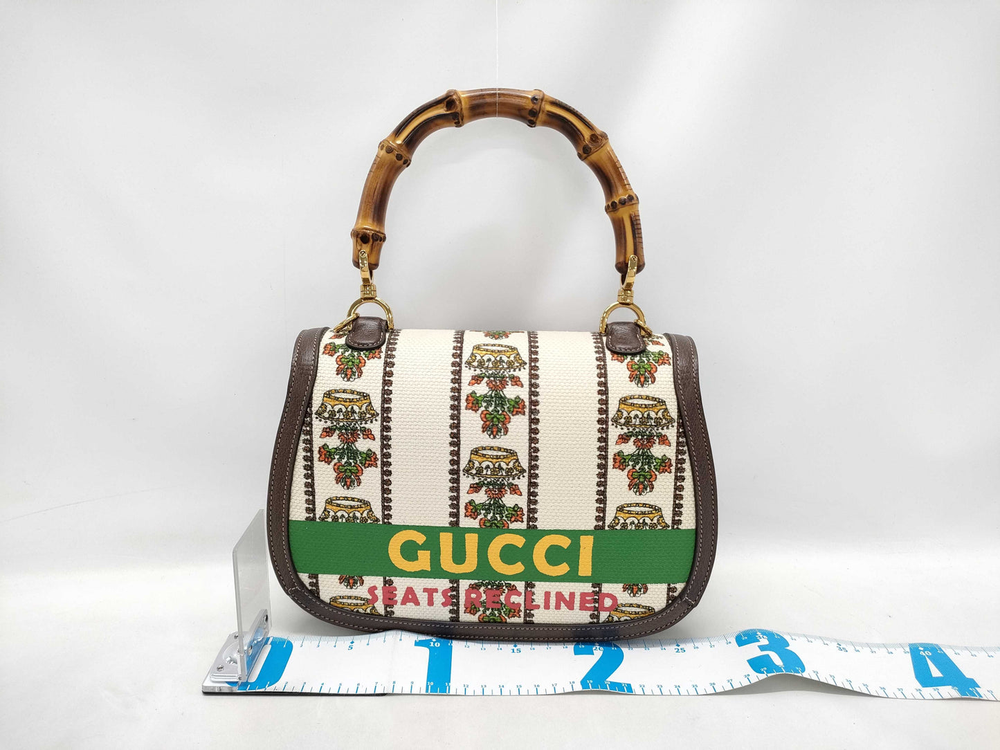 GUCCI Bamboo 100th Anniversary Canvas Handbag 681173 000926