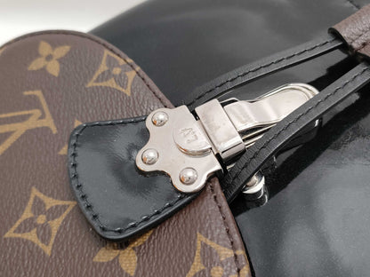 LOUIS VUITTON Vernis x Monogram Hot Springs M55769 SR0280 Black x Brown RFID Enabled Backpack