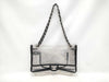 CHANEL Coco Mark Clear Black Silver Hardware Shoulder Bag