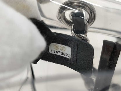 CHANEL Coco Mark Clear Black Silver Hardware Shoulder Bag