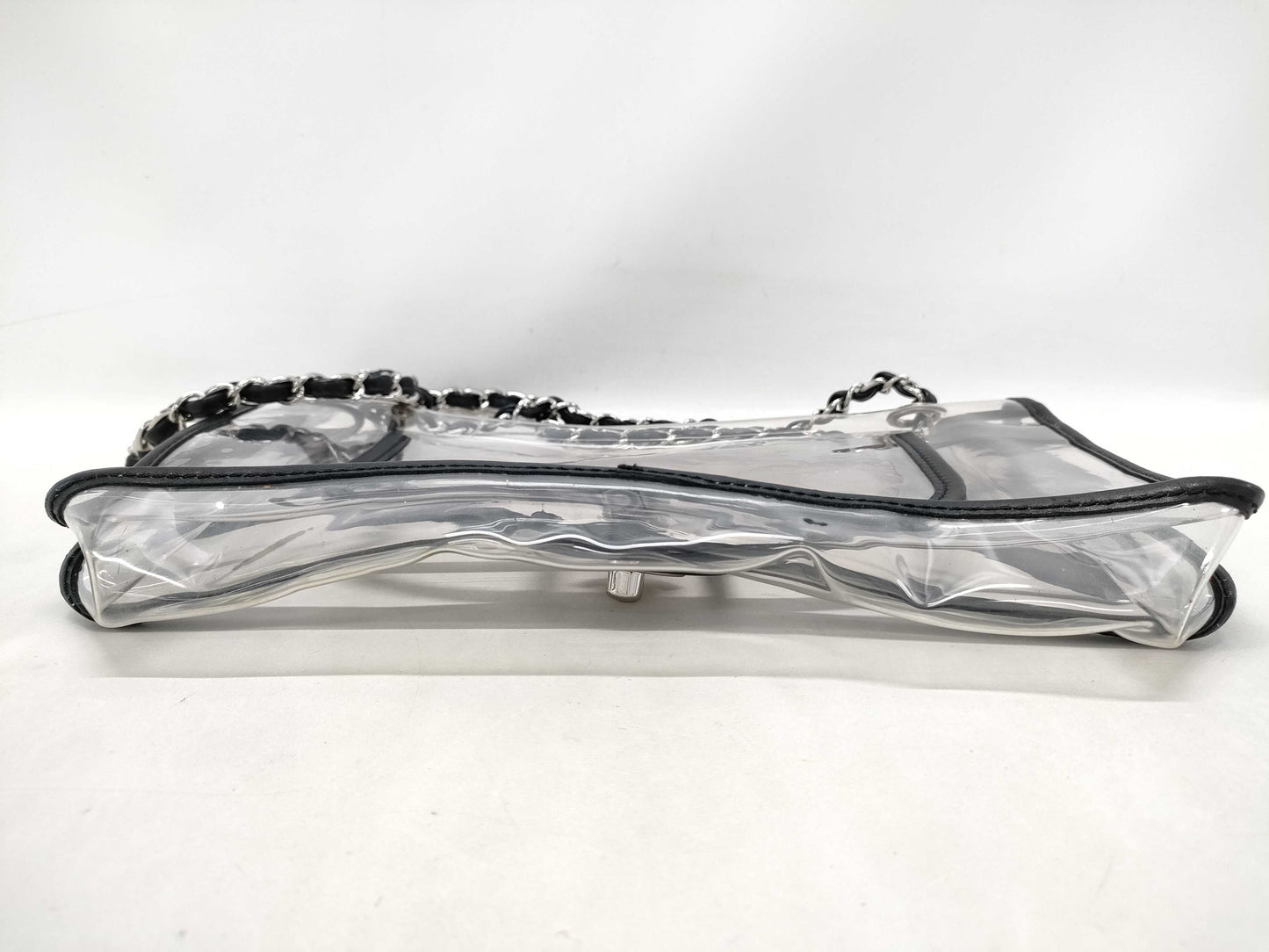 CHANEL Coco Mark Clear Black Silver Hardware Shoulder Bag