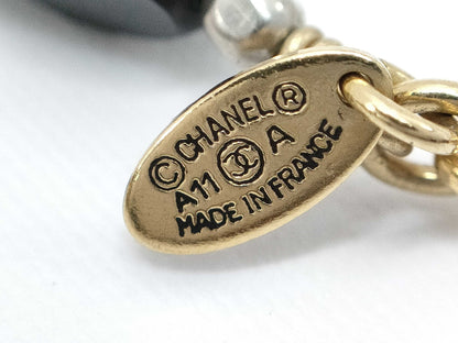 CHANEL Coco Color Stone Gold Long Necklace 11A Necklace