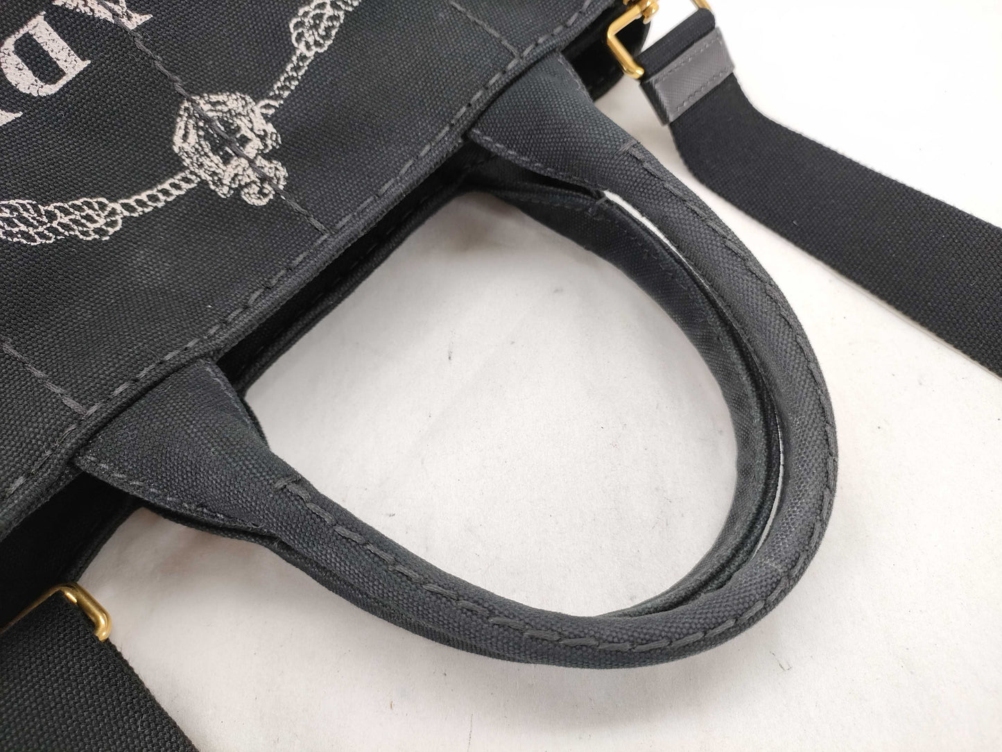 PRADA Prada Canapa 2-way handbag with shoulder strap and tote bag