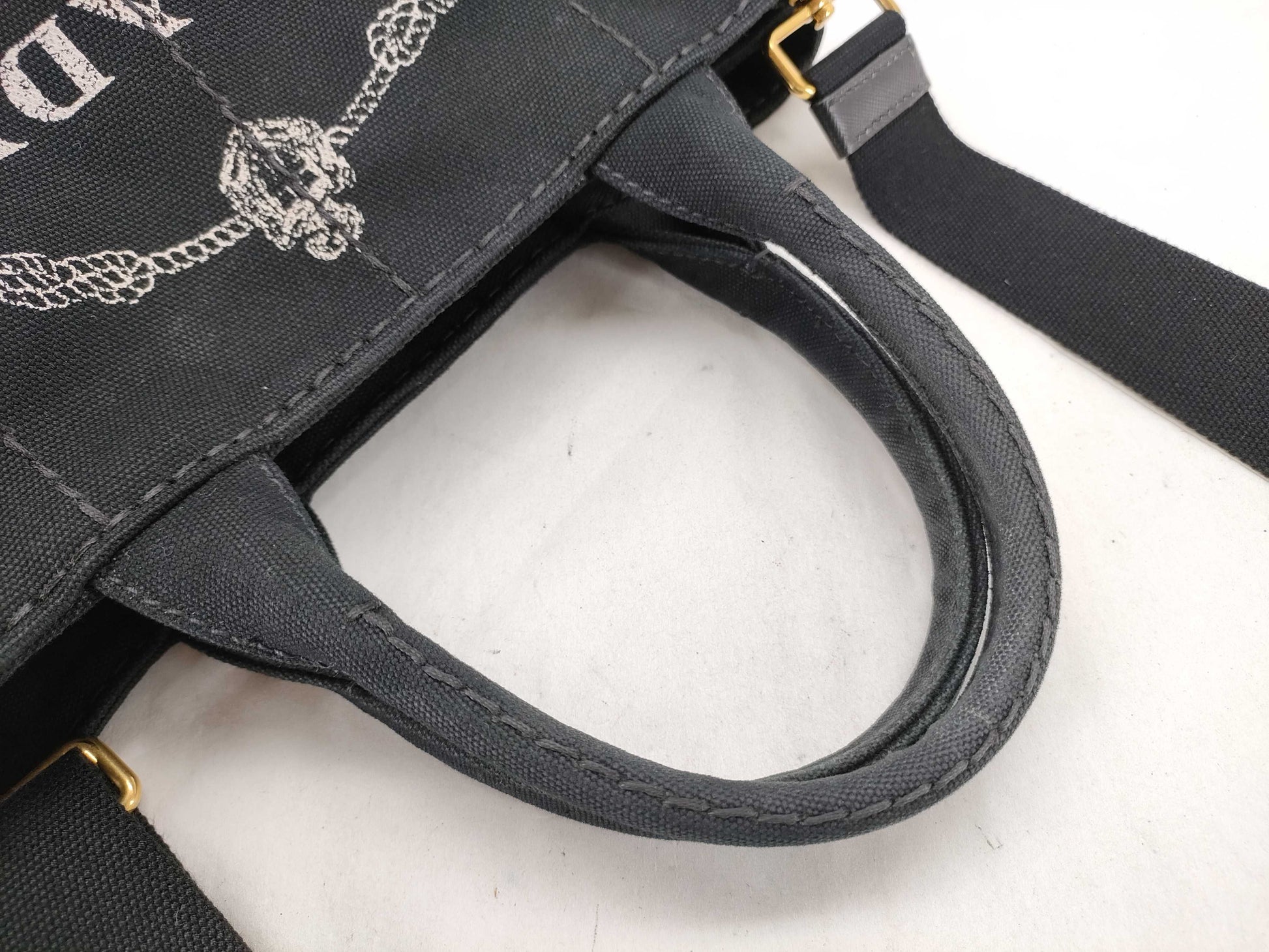 PRADA Prada Canapa 2-way handbag with shoulder strap and tote bag
