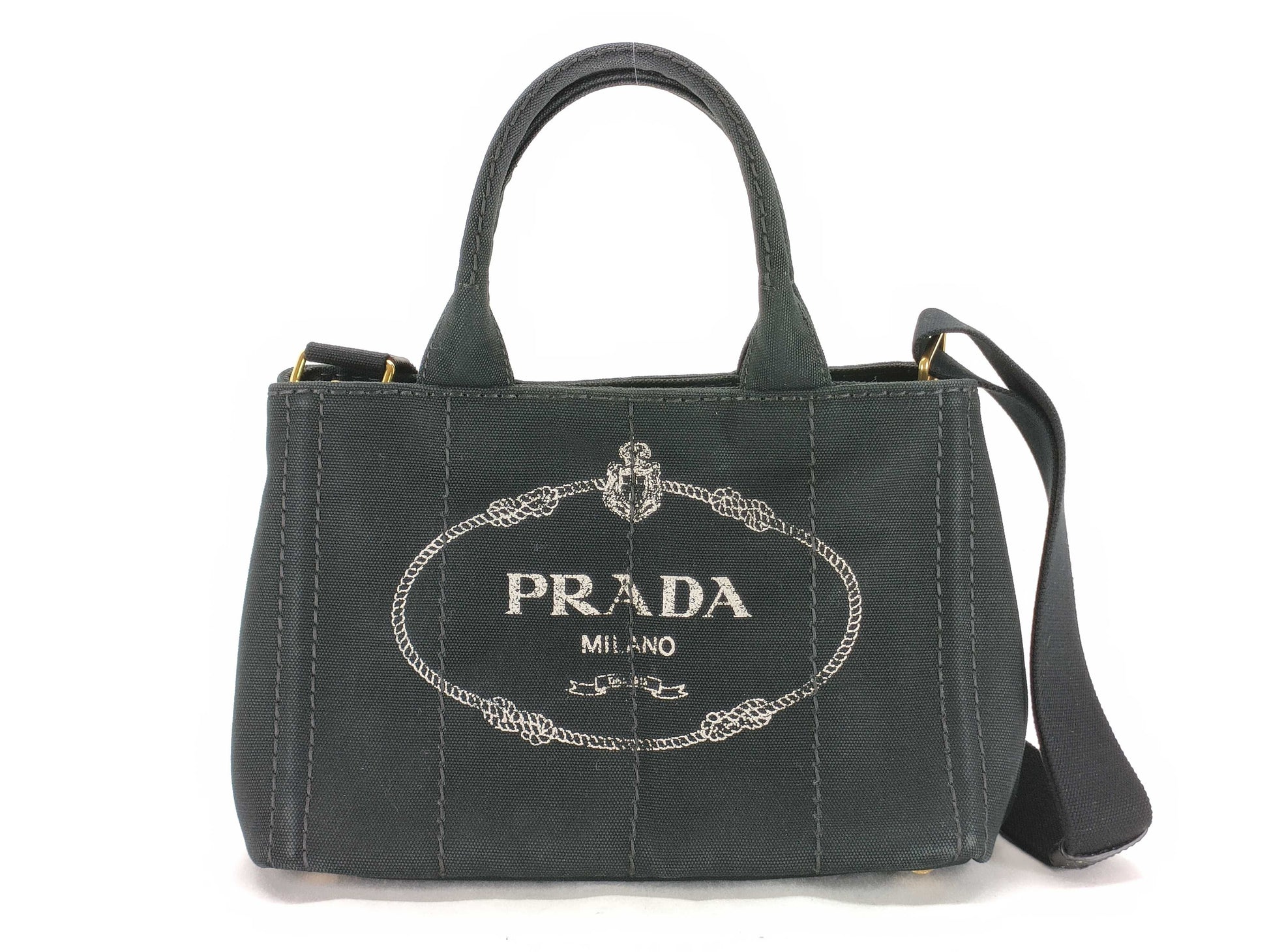 PRADA Prada Canapa 2-way handbag with shoulder strap and tote bag